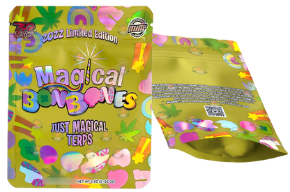 Magical Bonbones Cut Out Mylar Bags 3.5g Die Cut Holographic 30 Flamez Limited Edition