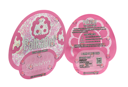 Polkadot Gummies Strawberry Mylar bags 3.5g (Empty Bag-Packaging only)