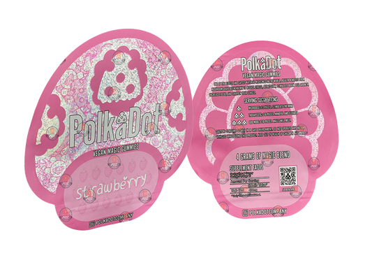 Polkadot Gummies Strawberry Mylar bags 3.5g (Empty Bag-Packaging only)