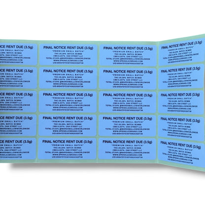 Torch World Final Notice 3.5G Mylar sticker Bags -With stickers and label