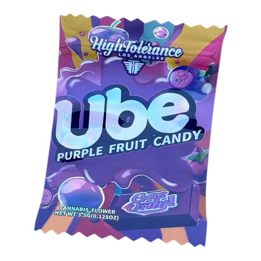 UBE Purple Fruit Candy 3.5g Mylar Bags & Boxes with Window