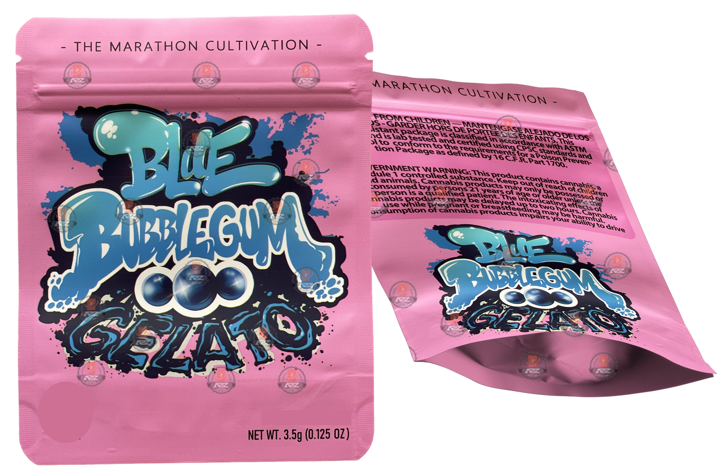 Blue Bubblegum Gelato 3.5g Mylar Bag The Marathon Cultivation- Packaging Only