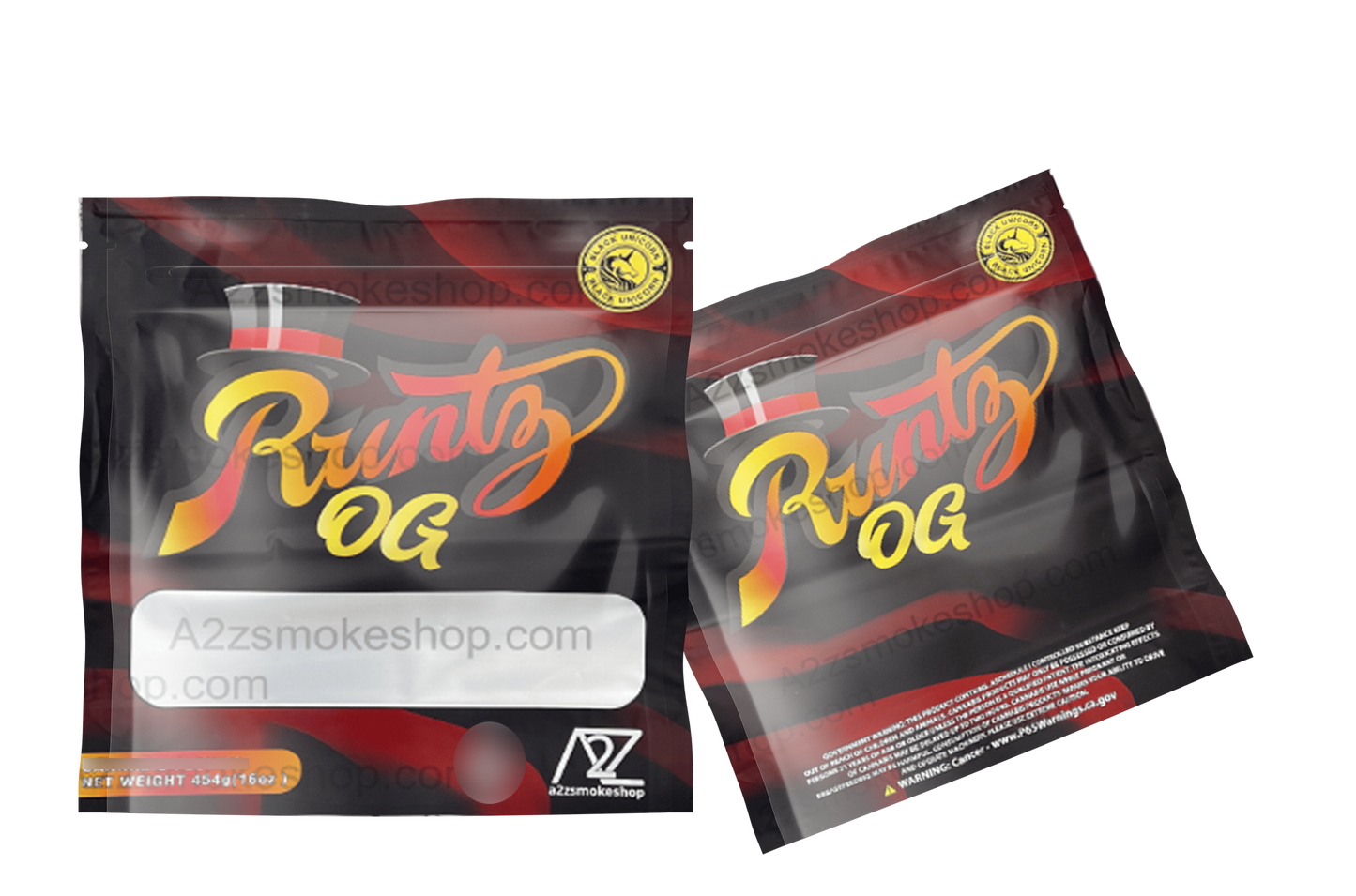 Black Unicorn - Pound Bag (Large)-OG Mylar bag with Window  1LBS - 16OZ (454g)