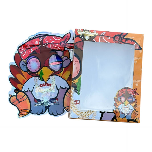 ICFMF Baby Turkey 3.5g Mylar Bags & Boxes with Window High Tolerance