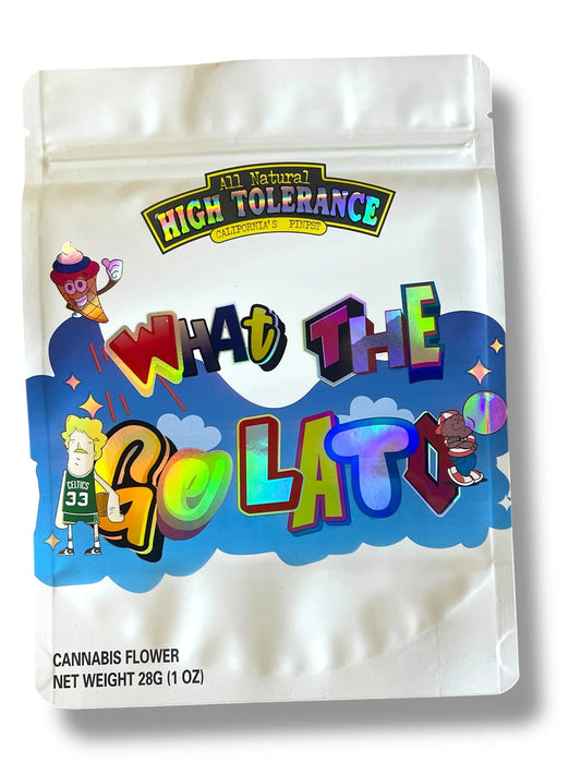 High Tolerance What The Gelato 1 OZ 28G empty Mylar bag 1 ounce (50 Count) - Black Unicorn Hub