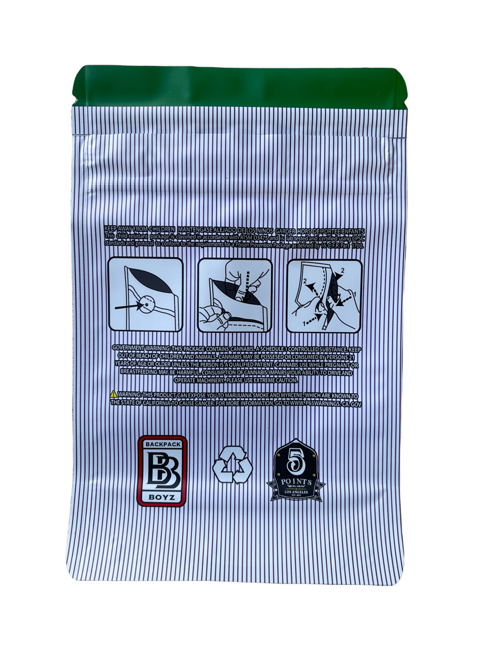 Backpack Boyz White Guava Gelato Mylar Bag- 3.5g TAMPER STICKER Packaging Only