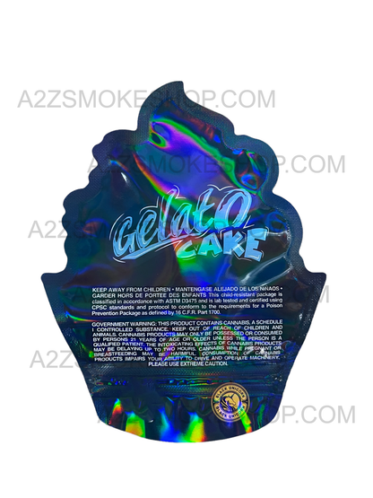 Black Unicorn Gelato Cake cut out Holographic Mylar bag 3.5g