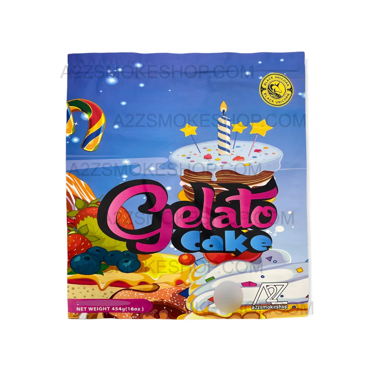 Black Unicorn - Pound Bag (Large)-Gelato Cake Mylar bag 1LBS - 16OZ (454g) - Black Unicorn Hub
