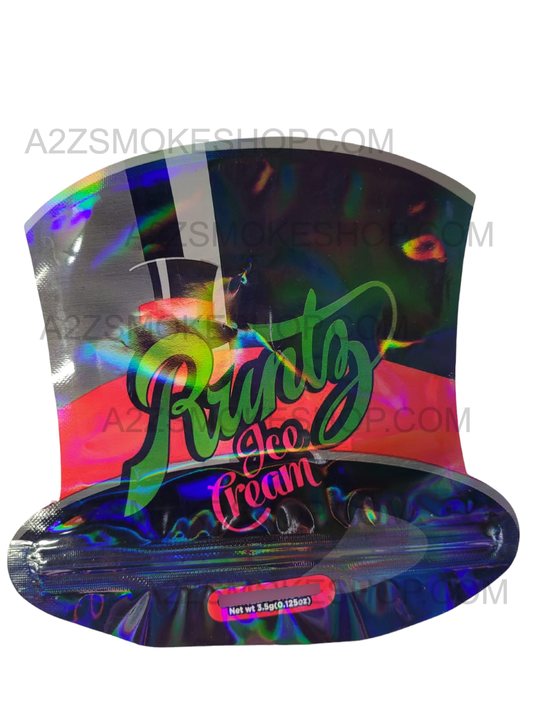 Black Unicorn Ice Cream cut out Holographic Mylar bag 3.5g