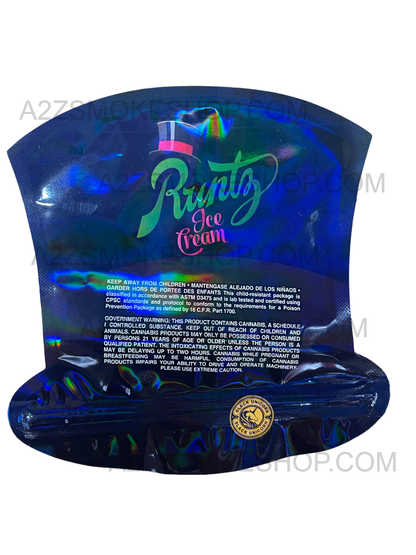 Black Unicorn Ice Cream cut out Holographic Mylar bag 3.5g