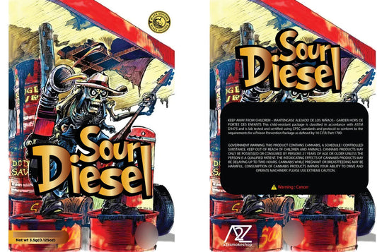 Black Unicorn - Sour Diesel Mylar bag 3.5g For Flower - Black Unicorn Hub