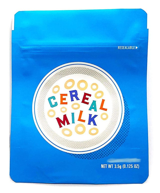Cookies Cereal Milk Mylar Bags 3.5 Grams Smell Proof Resealable Bags w/ Holographic Authenticity Stickers