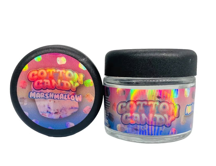 Cotton Candy Marshmallow Sprinkelz 3.5g Glass Jars with Holographic Stickers
