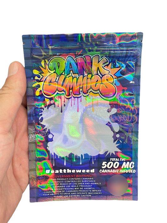 Dank Gummies 500mg  Mylar Bag Purple-Packaging Only