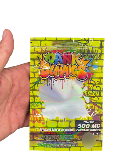 Dank Gummies 500mg Mylar Bag Yellow-Packaging Only
