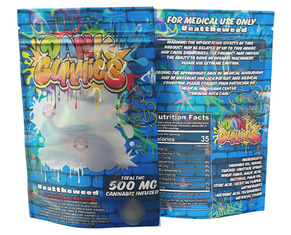 Dank Gummies 500mg  Mylar Bag  Blue - Packaging Only