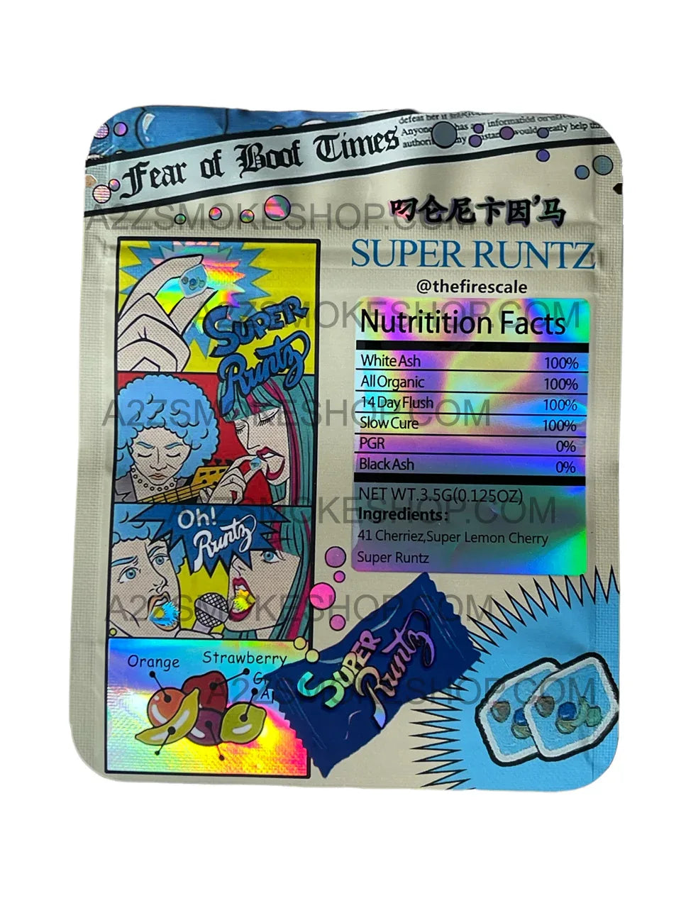 Super bag 3.5g Holographic Mylar bag Packaging Only - Black Unicorn Hub