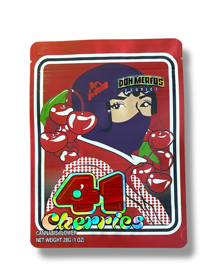 Don Merfos 41 Cherries 1 OZ 28G empty Mylar bag 1 ounce (50 Count) - Black Unicorn Hub