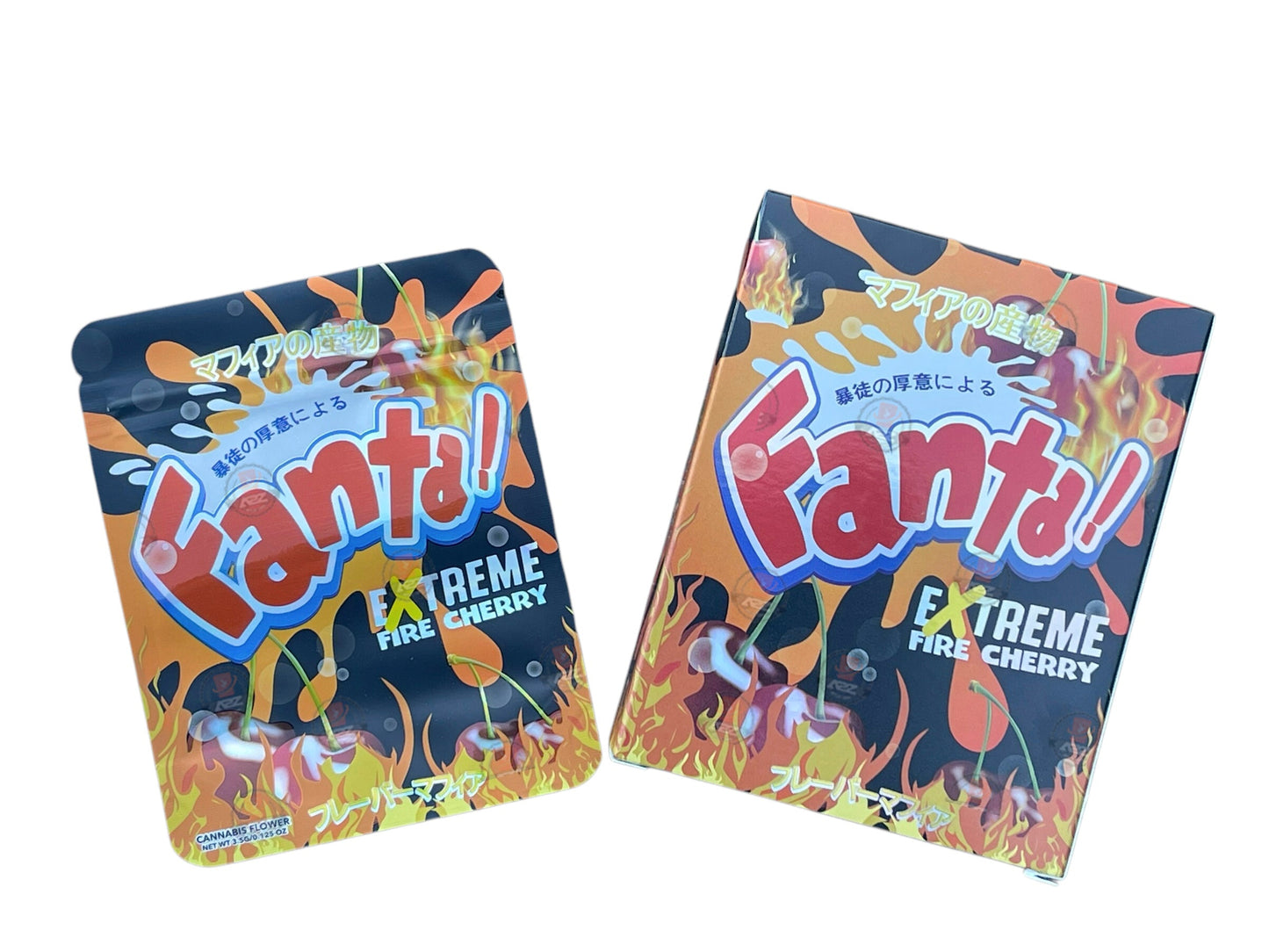 Fanta Extreme Fire Cherry Mylar Bags with Boxes 3.5g Box Packaging Holographic