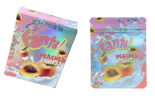 Fanta Peaches Cream Mylar Bags with Boxes