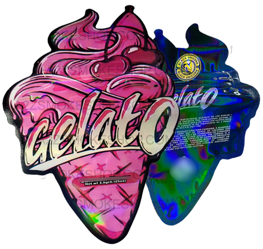 Black Unicorn Gelato cut out Holographic Mylar bag 3.5g