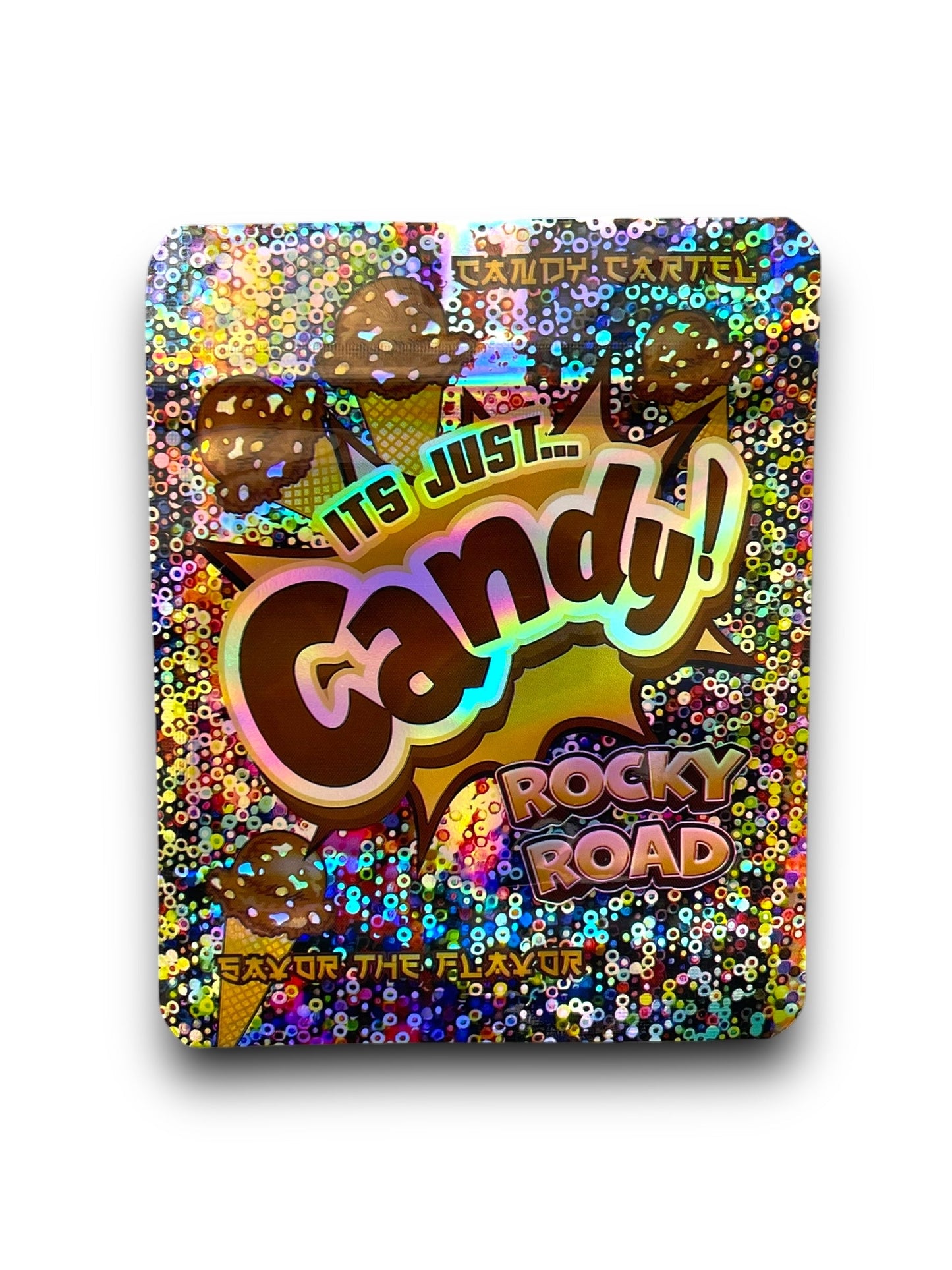 Candy Rocky Road Mylar Bags 3.5g Holographic Candy Cartel
