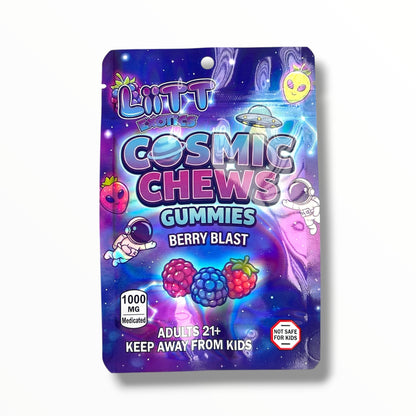 Liitt Exotics Cosmic Chews Gummies Berry Blast 3.5g Mylar Bag 1000MG (Packaging Only)