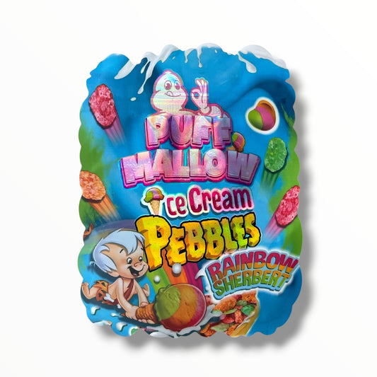 Puff Mallow Ice Cream Pebbles Rainbow Sherbert 3.5g shape bags