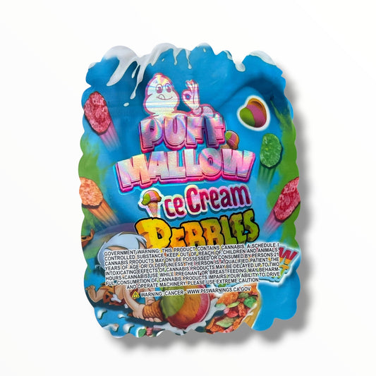 Puff Mallow Ice Cream Pebbles Rainbow Sherbert 3.5g shape bags