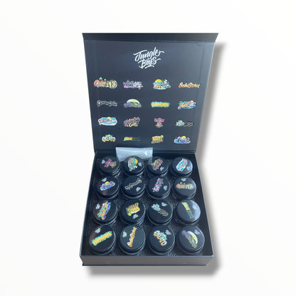 Jungle Boys 16-1oz Jars in a box Mixed Strains Variety Pack- Empty packaging only