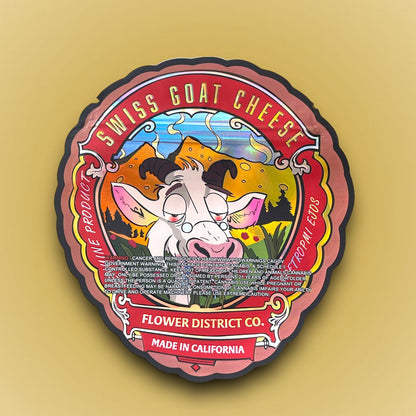 Swiss Goat Cheese 3.5G Mylar Bags Holographic cut out