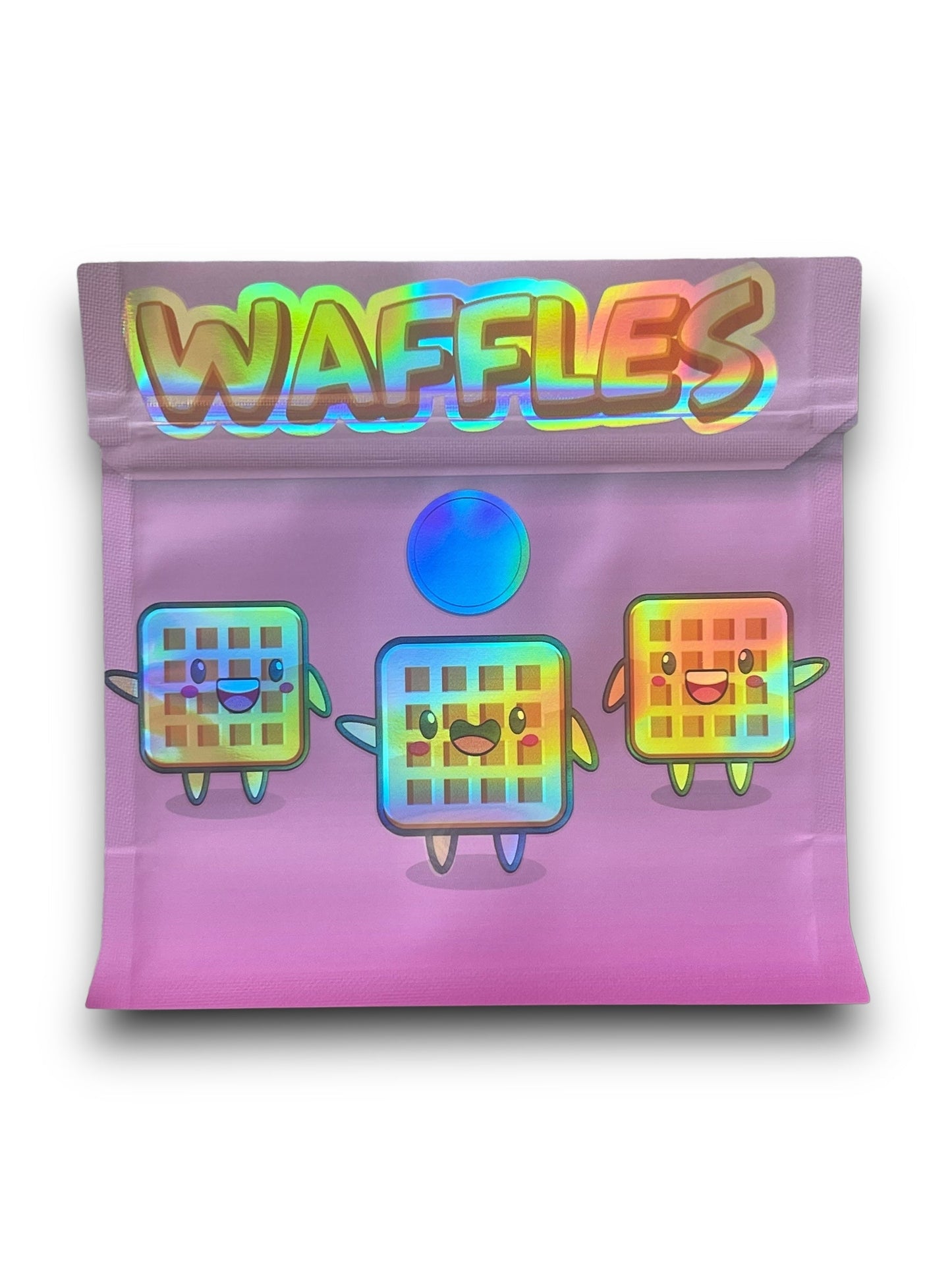 Waffles 3.5G Mylar Bags Holographic Shape Bag