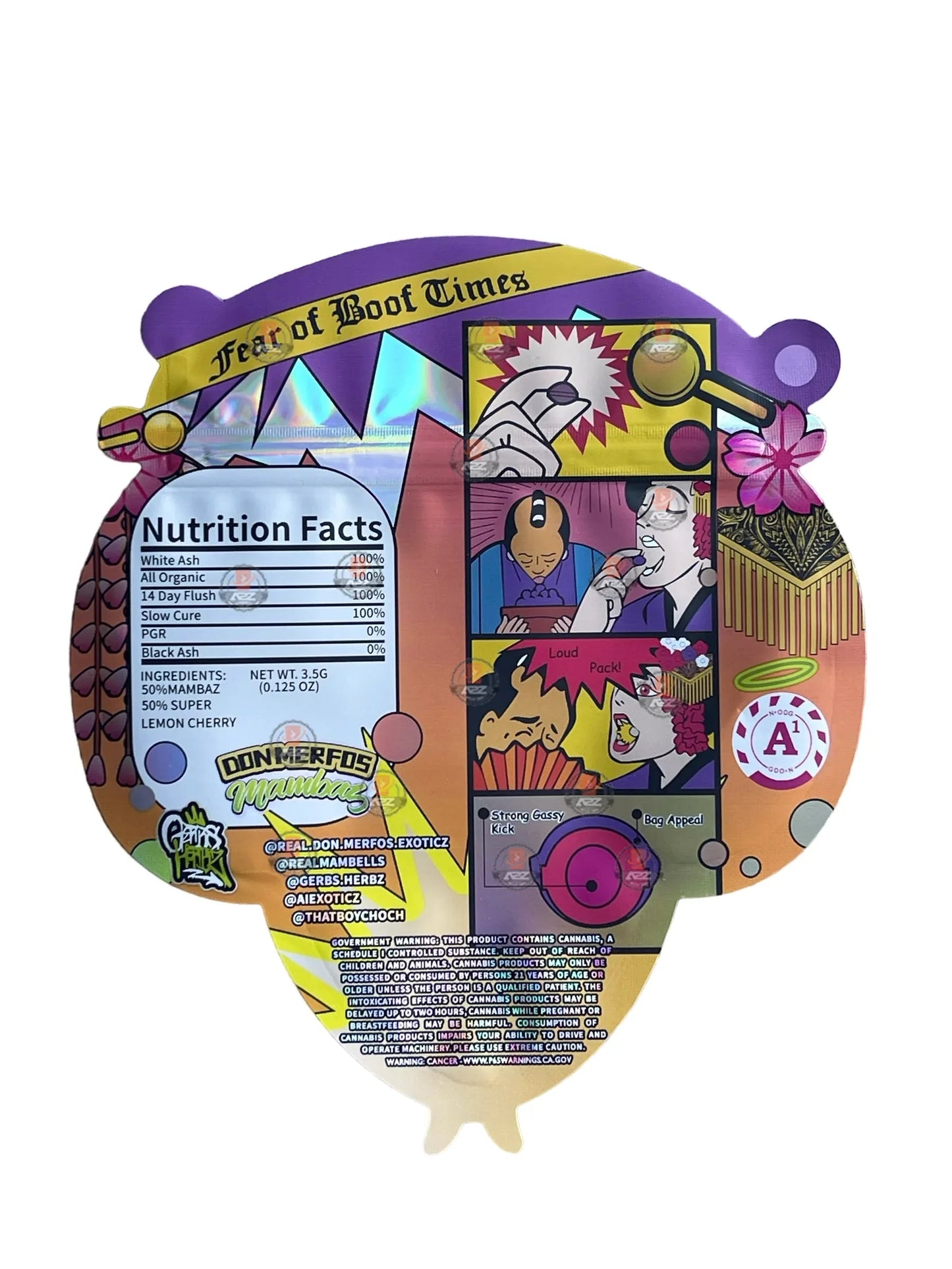 Super Mambaz 3.5G Mylar Bag - Cut out zip lock bag - Black Unicorn Hub