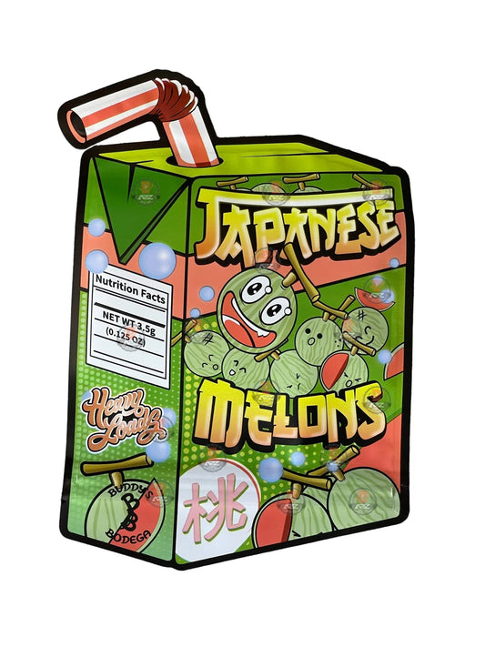 Japanese Melons cut out Mylar zip lock bag 3.5G - Black Unicorn Hub