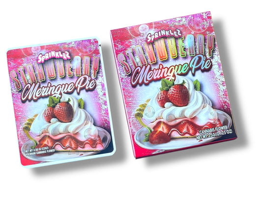 Sprinklez Strawberry Meringue Mylar Bags with Boxes 3.5g Box Packaging With stickers and label