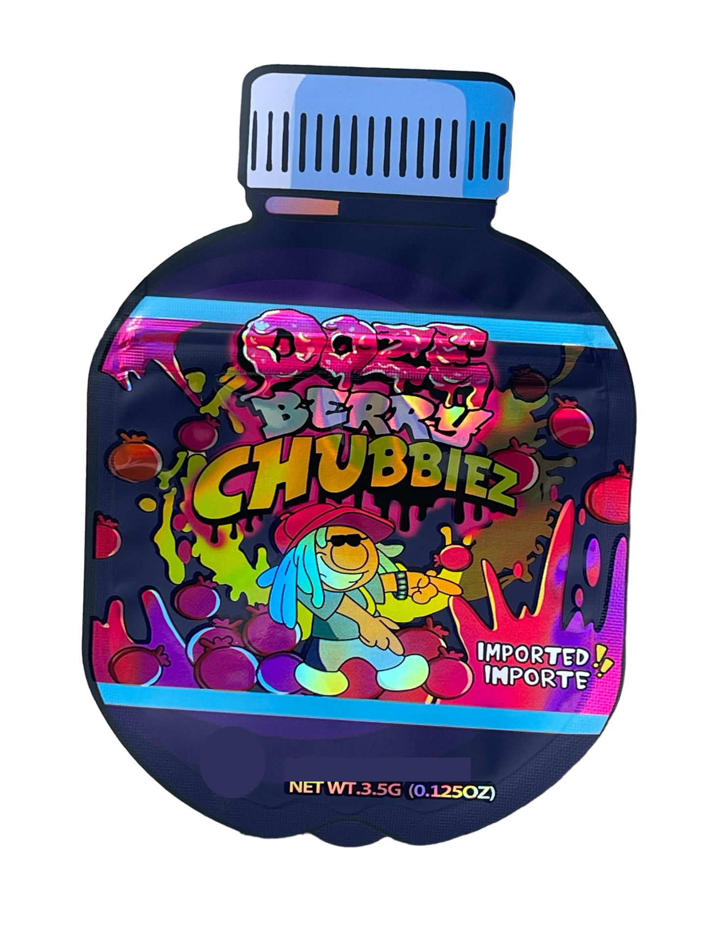 OOZE Berry Chubbiez Cut Out Mylar Bags 3.5g Die cut