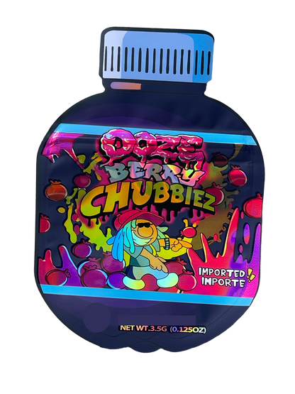 OOZE Berry Chubbiez Cut Out Mylar Bags 3.5g Die cut