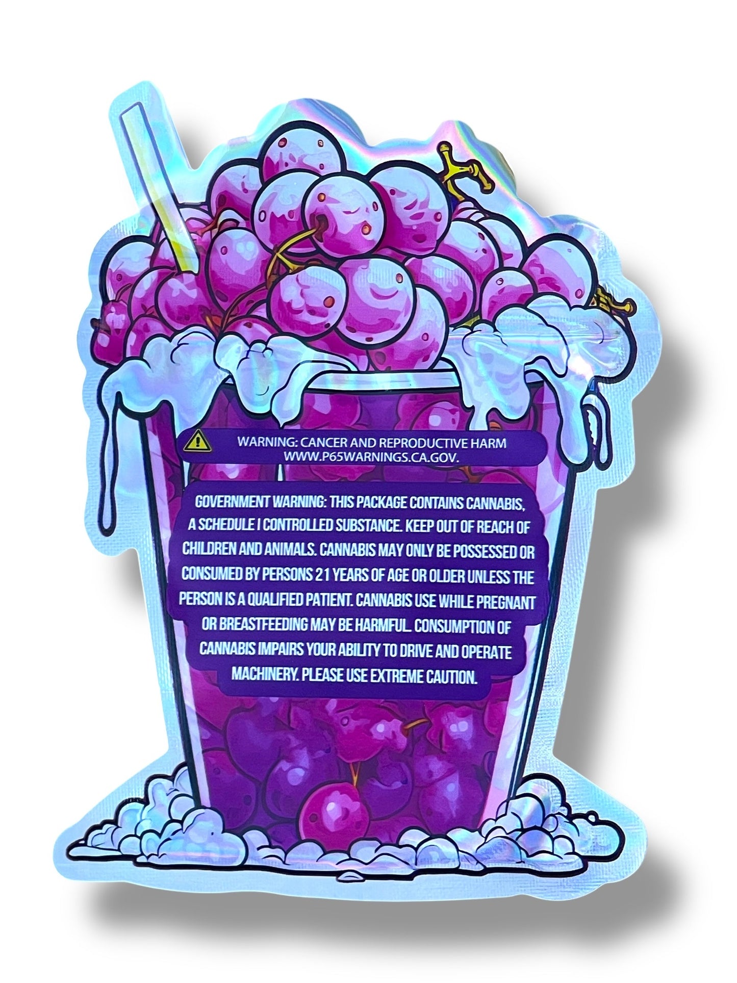 Push Pop Purple Mylar Bag 3.5g shape bag