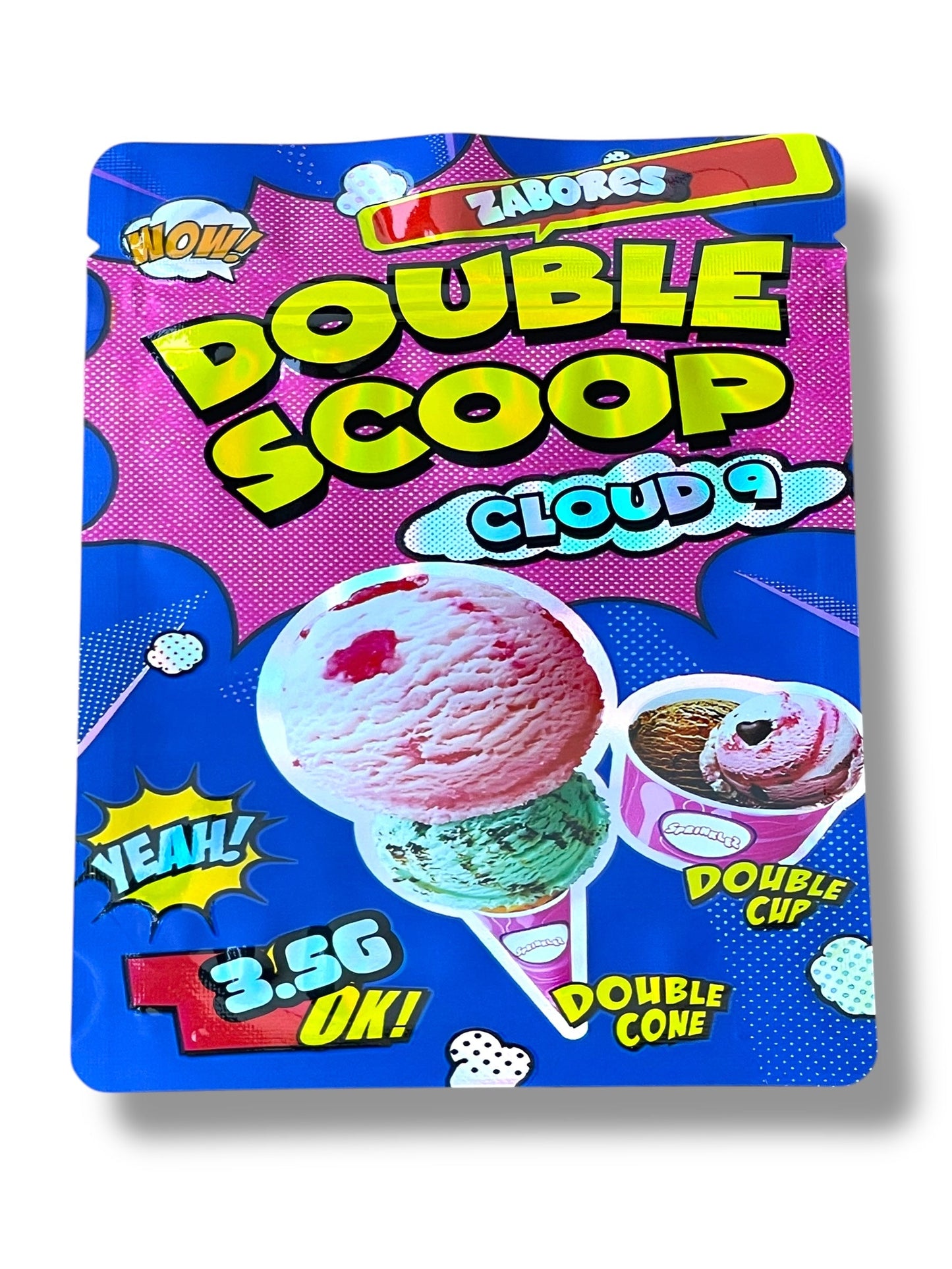 Zabores Double Scoop Cloud 9 Mylar Bag 3.5g shape bag