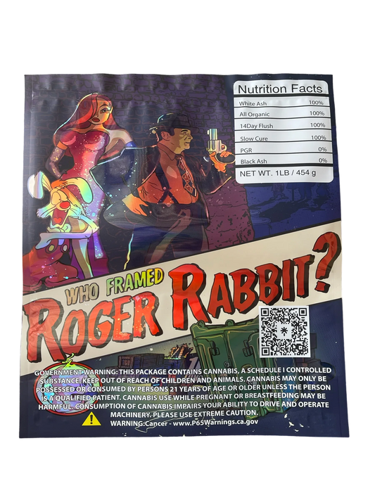 Roger Rabbit Mylar Bag (Large) 1 LBS - 16OZ (454g) Pound Bag Rolling Stone - Black Unicorn Hub