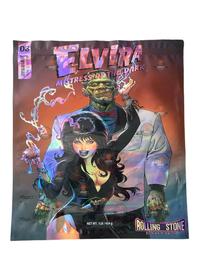 Elvira Mylar Bag (Large) 1 LBS - 16OZ (454g) Pound Bag Rolling Stone - Black Unicorn Hub