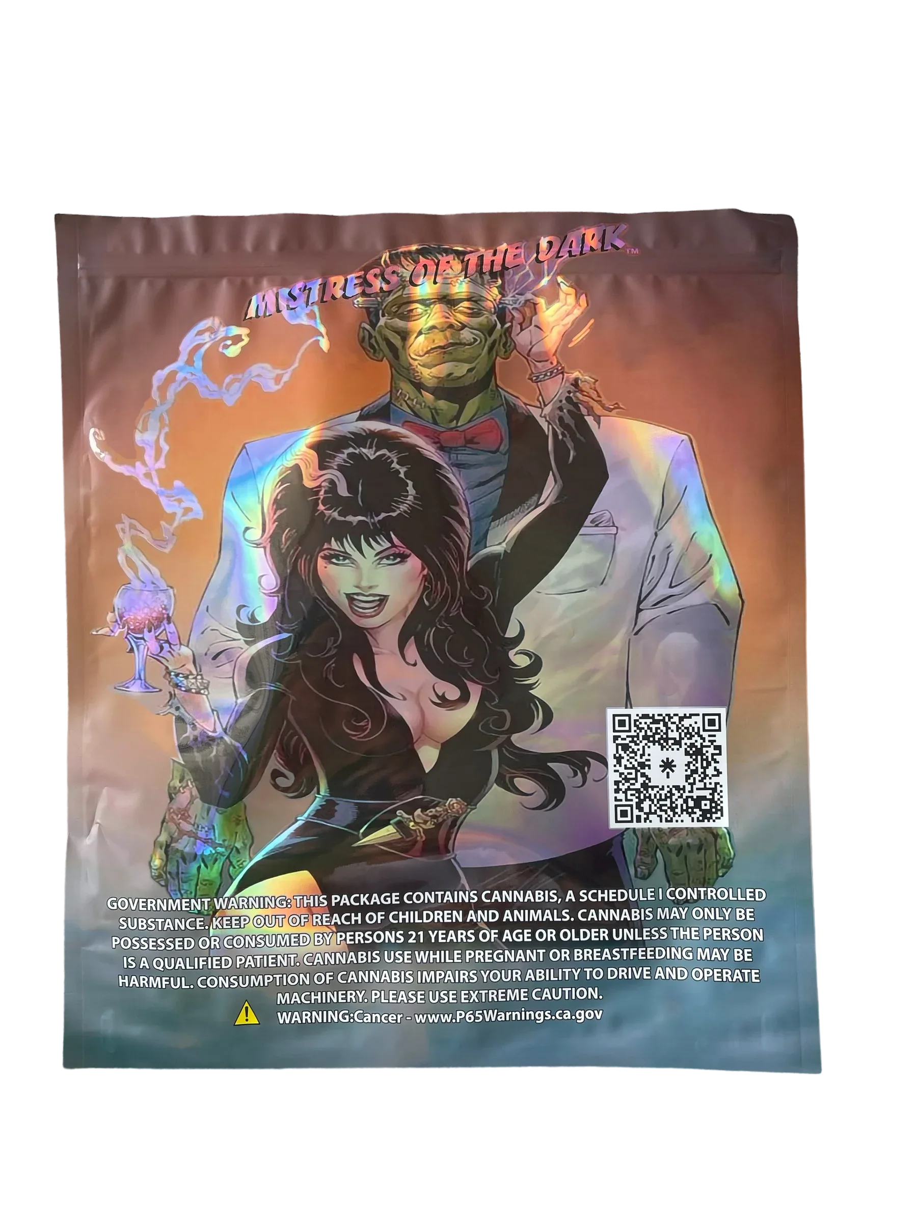 Elvira Mylar Bag (Large) 1 LBS - 16OZ (454g) Pound Bag Rolling Stone - Black Unicorn Hub