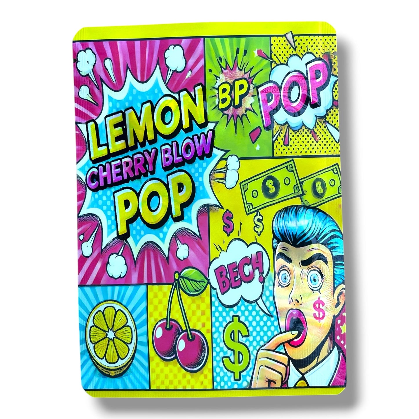 Lemon Cherry Blow Pop 7G to 14G Mylar Bags