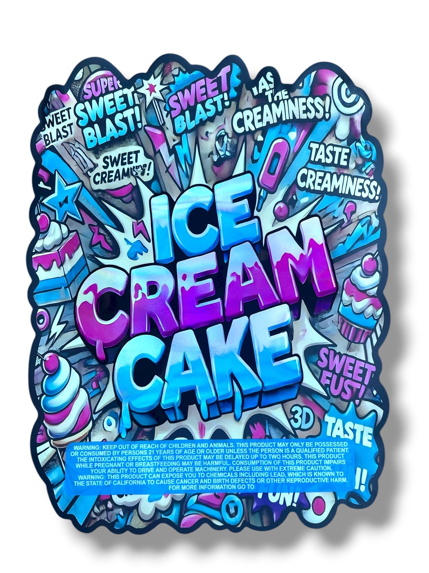 Ice Crea Cake 1 OZ  28G Mylar empty Mylar bag 1 ounce (50 Count)