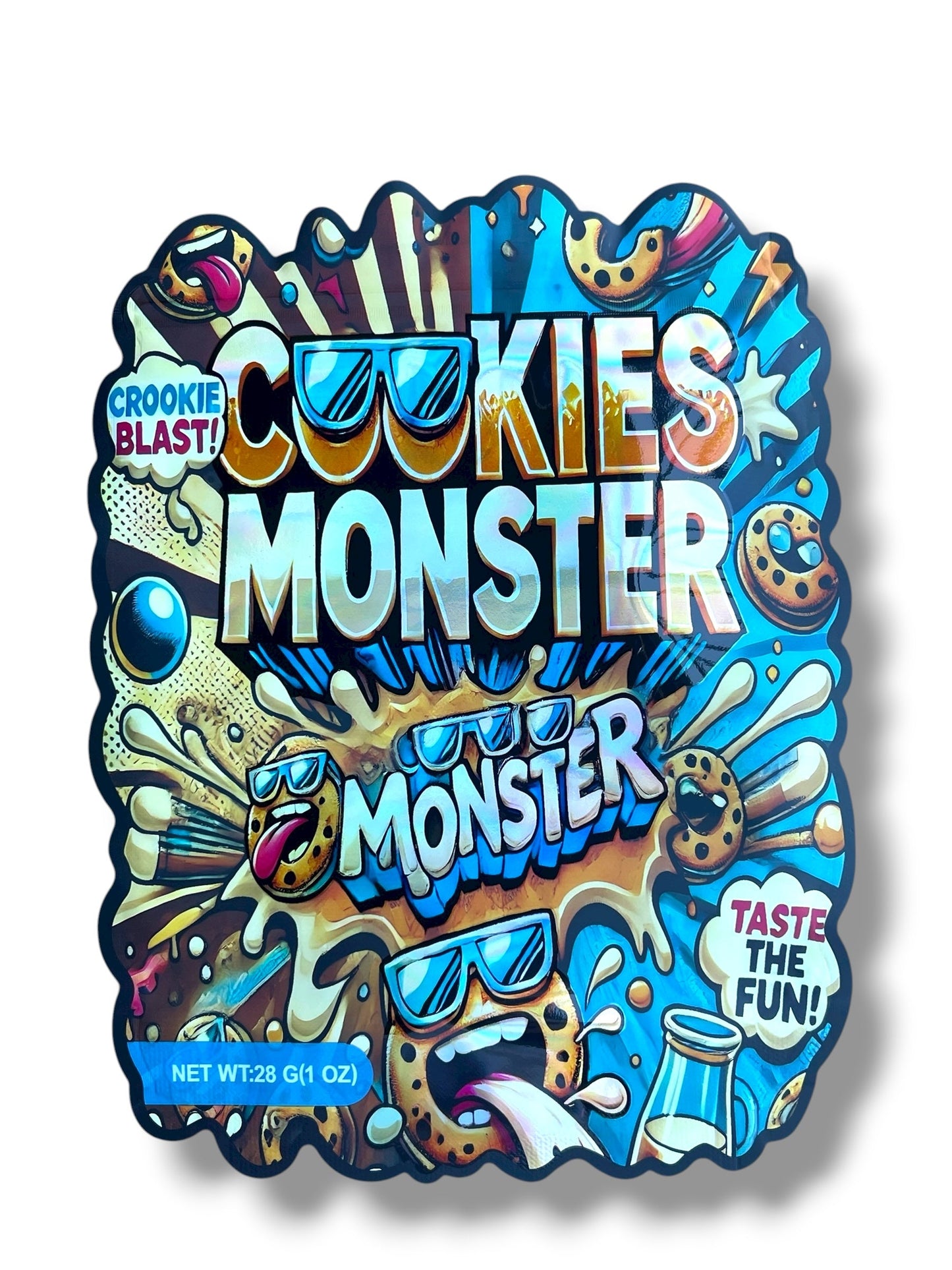 Cookies Monster 1 OZ  28G Mylar empty Mylar bag 1 ounce (50 Count)
