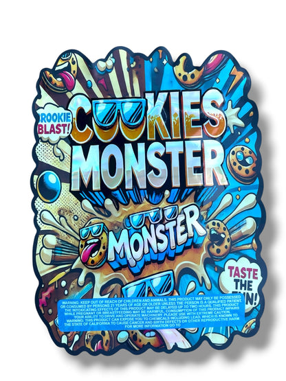 Cookies Monster 1 OZ  28G Mylar empty Mylar bag 1 ounce (50 Count)