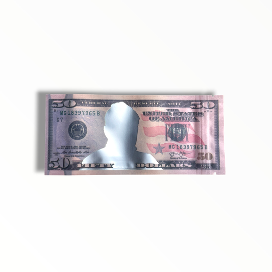 $50 Dollar 3.5g shape mylar bag