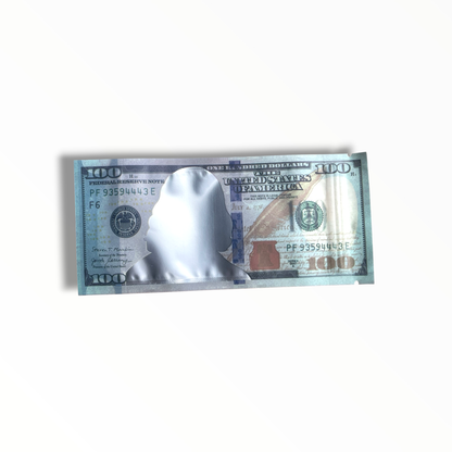 $100 Dollar 3.5g shape Mylar bag