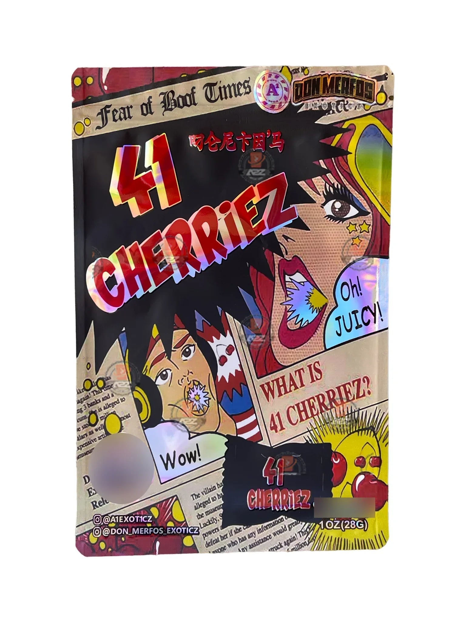 Don Merfos 41 Cherries 1 OZ 28G Mylar bag (50 Count) - Black Unicorn Hub