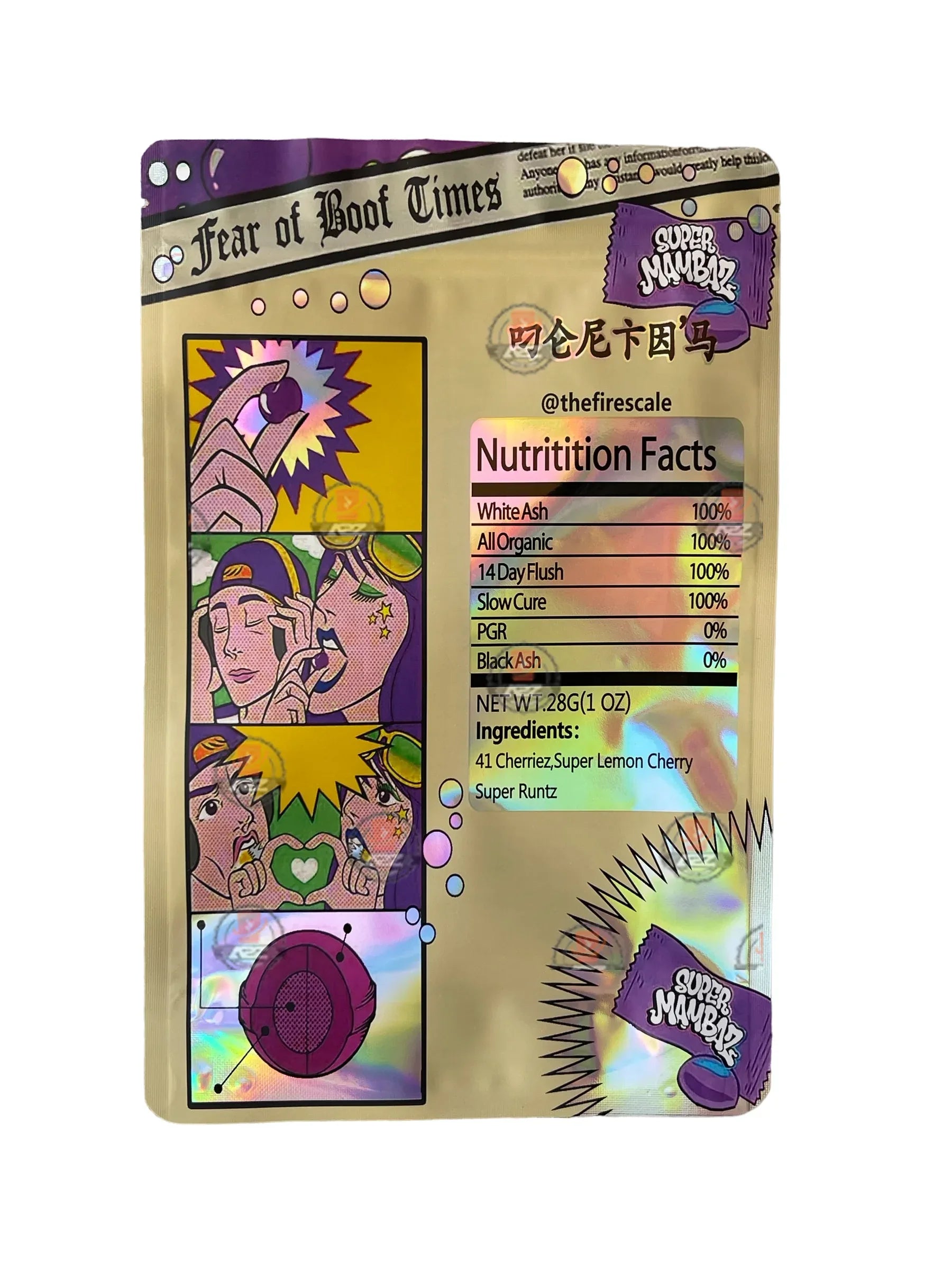 Don Merfos Super Mambaz 1 OZ 28G Mylar bag (50 Count) - Black Unicorn Hub